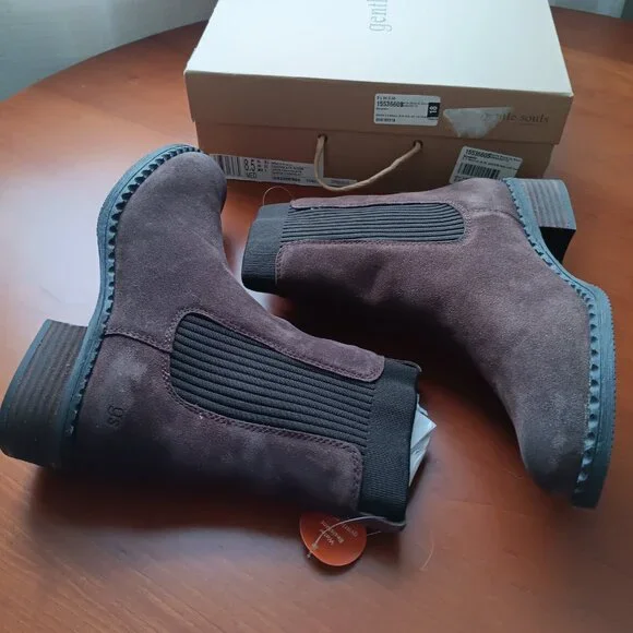 Gentle Souls by Kenneth Cole Chocolate Suede Boots - Picture 4 of 10